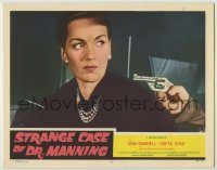 6c894 STRANGE CASE OF DR MANNING LC #5 '58 English murder mystery, Greta Gynt held at gunpoint!