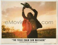 6c922 TEXAS CHAINSAW MASSACRE LC #3 '74 iconic horror image of Leatherface holding chainsaw!