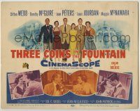 6c395 THREE COINS IN THE FOUNTAIN TC '54 Clifton Webb, Dorothy McGuire, Jean Peters, Louis Jourdan