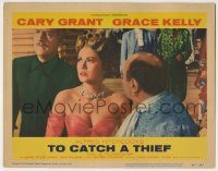 6c930 TO CATCH A THIEF LC #3 '55 close up of Grace Kelly with jewels & cool hair, Alfred Hitchcock