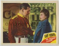 6c933 TO PLEASE A LADY LC #8 '50 c/u of race car driver Clark Gable grabbing Barbara Stanwyck!