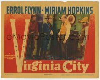 6c966 VIRGINIA CITY LC '40 bad guy Humphrey Bogart & his men hold guy at gunpoint!