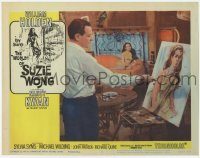 6c993 WORLD OF SUZIE WONG LC #6 '60 William Holden paints portrait of sexy Nancy Kwan on bed!
