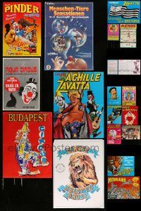 6d439 LOT OF 17 MOSTLY FORMERLY FOLDED NON-U.S. CIRCUS POSTERS '80s-90s art of clowns & animals!