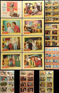 6d147 LOT OF 56 LOBBY CARDS '50s-60s complete sets of 8 cards from 7 different movies!
