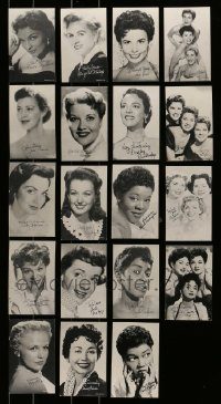 6d355 LOT OF 19 1950S PENNY ARCADE CARDS OF FEMALE SINGERS '50s great portrait of top stars!