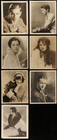 6d371 LOT OF 7 8X10 FAN PHOTOS WITH FACSIMILE SIGNATURES '20s-30s great star portraits!