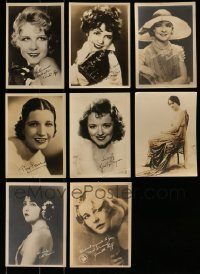 6d370 LOT OF 8 5X7 FAN PHOTOS OF FEMALE STARS '20s-30s pretty ladies with facsimile signatures!