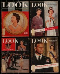6d184 LOT OF 4 LOOK MAGAZINES WITH PRINCESS MARGARET COVERS '50s great images & information!