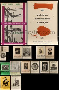 6d437 LOT OF 16 UNFOLDED 1950S ART MUSEUM POSTERS '50s cool images for different exhibits!