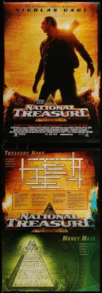 6d436 LOT OF 24 UNFOLDED TWO-SIDED 19X27 NATIONAL TREASURE SPECIAL POSTERS '04 Nicolas Cage!