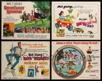 6d169 LOT OF 4 LAMINATED DISNEY TITLE CARDS '60s-70s Swiss Family Robinson, Boatniks & more!