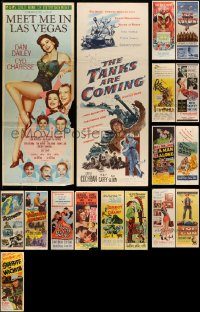 6d445 LOT OF 17 FORMERLY FOLDED INSERTS '50s-60s great images from a variety of different movies!