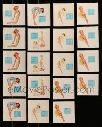 6d354 LOT OF 19 ALBERTO VARGAS DESK CALENDAR PIN-UP PAGES '47 super sexy pin-up artwork!