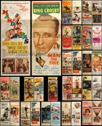 6d443 LOT OF 33 FORMERLY FOLDED INSERTS '50s great images from a variety of different movies!