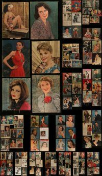 6d013 LOT OF 120 STAR PORTRAITS FROM NEWSPAPERS '40s-50s great Hollywood actors & actresses!