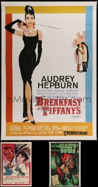 6d420 LOT OF 5 UNFOLDED REPRODUCTION POSTERS '90s Breakfast at Tiffany's, Psycho & more!