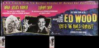 6d027 LOT OF 3 VIDEO VINYL BANNERS '90s great images for Ed Wood & Ready to Wear!