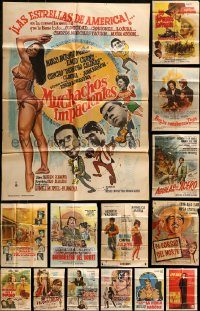 6d191 LOT OF 20 FOLDED MEXICAN POSTERS '50s-70s great images from a variety of movies!