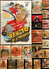6d188 LOT OF 30 FOLDED MEXICAN POSTERS '60s-80s great images from a variety of movies!