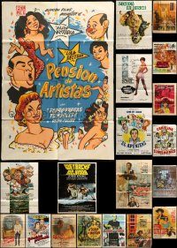 6d190 LOT OF 21 FOLDED MEXICAN POSTERS '60s-80s great images from a variety of movies!