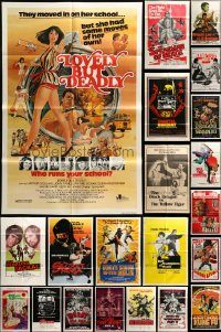 6d107 LOT OF 52 FOLDED KUNG FU ONE-SHEETS '60s-80s great images from martial arts movies!