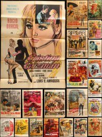 6d189 LOT OF 27 FOLDED MEXICAN POSTERS '50s-70s great images from a variety of movies!