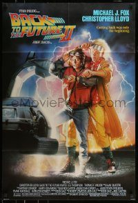 6f056 BACK TO THE FUTURE II 1sh '89 Michael J. Fox as Marty, synchronize your watches!