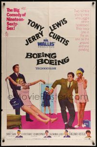 6f098 BOEING BOEING 1sh '65 Tony Curtis & Jerry Lewis in the big comedy of nineteen sexty-sex!