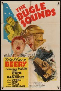 6f111 BUGLE SOUNDS style D 1sh '42 great art of soldier Wallace Beery & Marjorie Main!