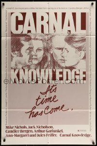 6f129 CARNAL KNOWLEDGE 1sh R78 Jack Nicholson, Candice Bergen, Art Garfunkel, Ann-Margret!
