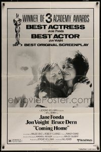 6f159 COMING HOME awards 1sh '78 Jane Fonda, Jon Voight, Bruce Dern, Hal Ashby, Vietnam!