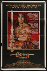 6f160 CONAN THE DESTROYER 1sh '84 Arnold Schwarzenegger is the most powerful legend of all!
