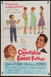 6f171 COURTSHIP OF EDDIE'S FATHER 1sh '63 Ron Howard helps Glenn Ford choose his new mother!
