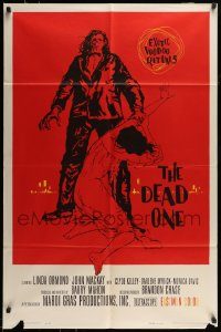 6f195 DEAD ONE 1sh '60 directed by Barry Mahon, exotic voodoo rituals, wild artwork!