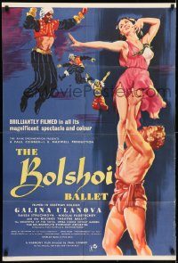 6f099 BOLSHOI BALLET English 1sh '57 wonderful art of sexy dancer Galina Ulanova held aloft!