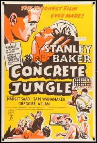 6f177 CRIMINAL Canadian 1sh '60 directed by Joseph Losey, art of tough crook Stanley Baker!