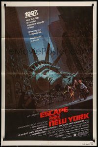 6f250 ESCAPE FROM NEW YORK NSS style 1sh '81 John Carpenter, decapitated Lady Liberty by Jackson!