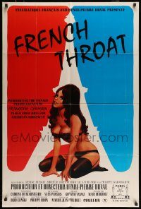 6f311 FRENCH THROAT 1sh '75 sexploitation from France, sexy artwork of Francoise Germain!