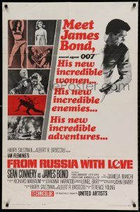6f003 FROM RUSSIA WITH LOVE style A 1sh '64 Sean Connery is Ian Fleming's James Bond 007!