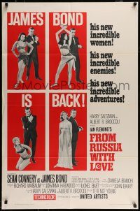 6f002 FROM RUSSIA WITH LOVE style B 1sh '64 Sean Connery as Ian Fleming's James Bond is back!