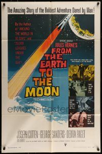 6f314 FROM THE EARTH TO THE MOON 1sh '58 Jules Verne's boldest adventure dared by man!
