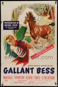 6f320 GALLANT BESS 1sh '47 art of Marshall Thompson riding Bess the horse!