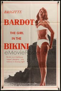 6f332 GIRL IN THE BIKINI 1sh '58 sexy full-length Brigitte Bardot in skimpy swimsuit!