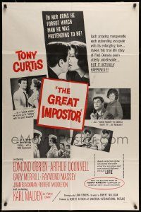 6f343 GREAT IMPOSTOR military 1sh '61 Curtis as DeMara, who faked being a doctor, warden & more!