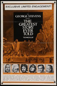 6f347 GREATEST STORY EVER TOLD 1sh '65 Max von Sydow as Jesus, exclusive limited engagement!