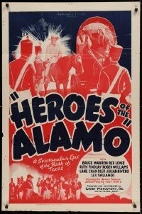 6f377 HEROES OF THE ALAMO 1sh '37 War of Independence, a spectacular epic of the birth of Texas!
