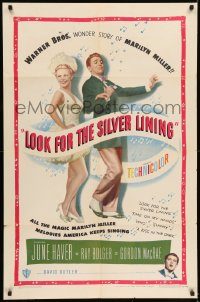 6f487 LOOK FOR THE SILVER LINING 1sh '49 art of June Haver & Ray Bolger dancing, Gordon MacRae