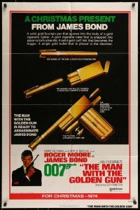 6f005 MAN WITH THE GOLDEN GUN int'l advance 1sh '74 a Christmas present from James Bond, cool!