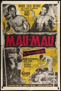 6f532 MAU-MAU 1sh '50 Elwood Price directed jungle documentary, sex-mad natives!